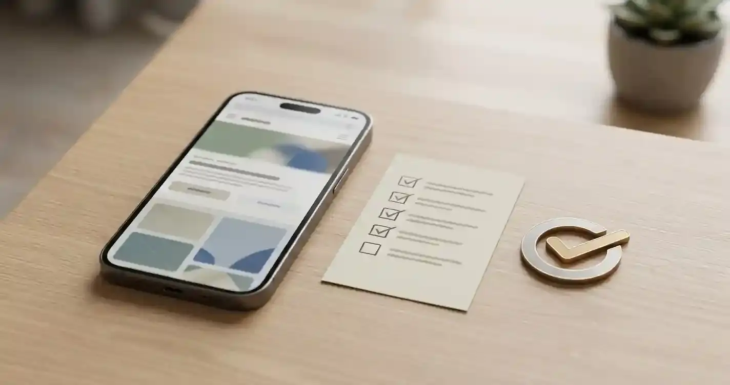 Illustratie van accountregistratie, identiteitscontrole en mobiel casinogebruik zonder echte merkinterface
