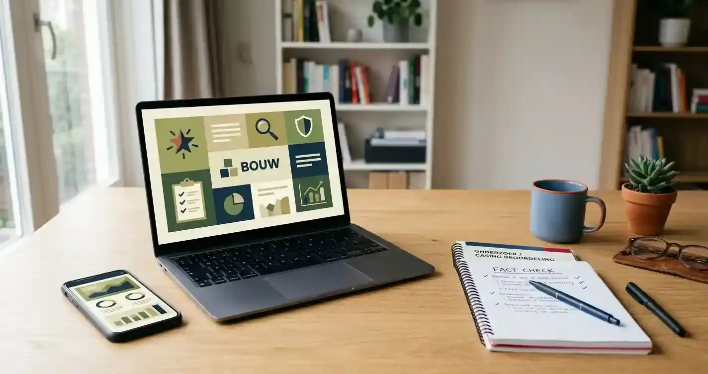 Illustratie van een laptop en smartphone bij een onafhankelijke online-casinoreview